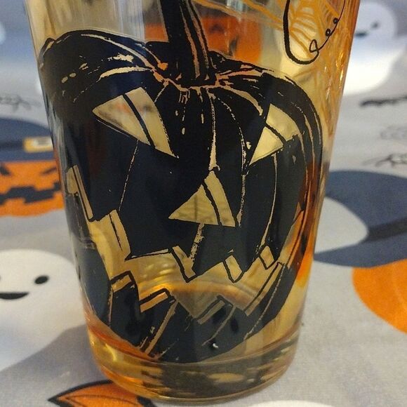 Halloween Town Spooky Prints 6"h Colored Glass Tumblers Set of 3 NWT - Picture 8 of 15